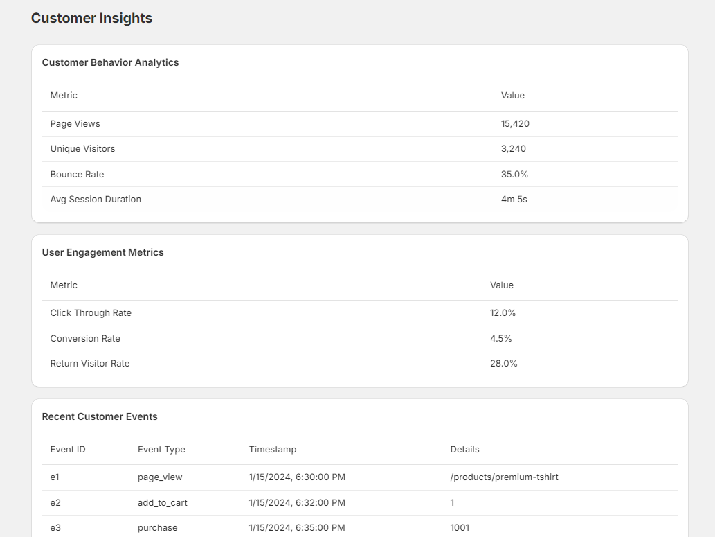 Hitok Customer Insights Dashboard